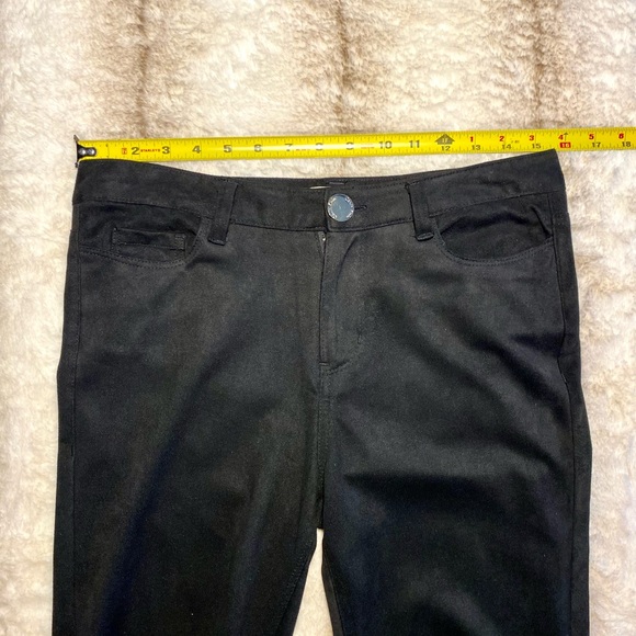 Bell Bottom Classic Retro High Waist Cropped Flared Raw Hem Pants Black - Picture 12 of 13